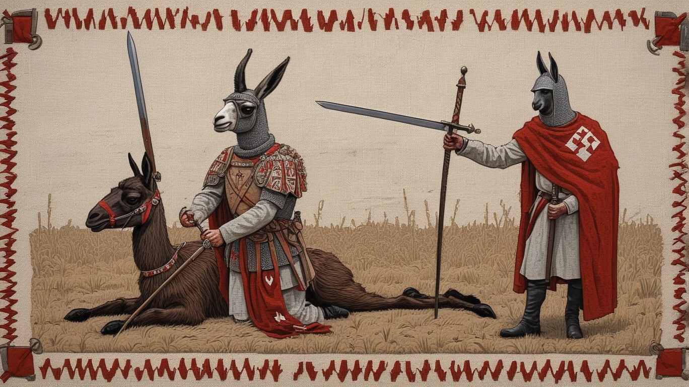 A valiant Polish guard meets his fate, felled by the malevolent sword of a traveler from across the border of Belarus, seeking entry to the sacred heart of the European Union; an Llama News exclusive.